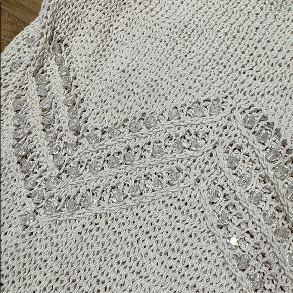Armani Exchange Off-White Knit Tank Top with crystal embellishments - Picture 2 of 4